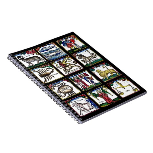 すべての12〔占星術の〕十二宮図シンボルや象徴誕生日星占い記号 ノートブック (右側)