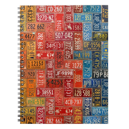 すべての50人の州からのカラフルなプレート ノートブック (正面)