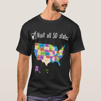 すべての50州のアメリカ地図の旅行を訪れた Tシャツ