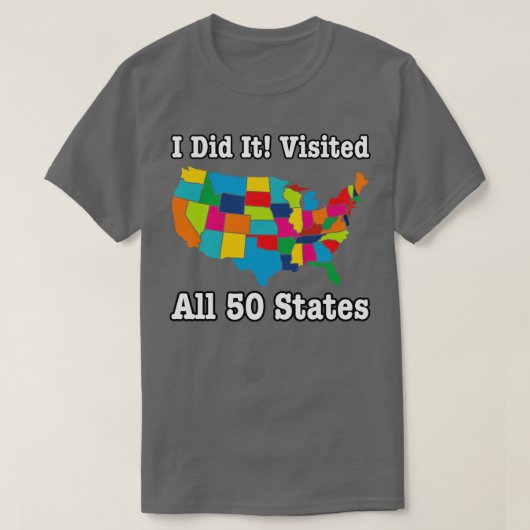 すべての50州の米国の州を訪問 Tシャツ (デザイン正面)