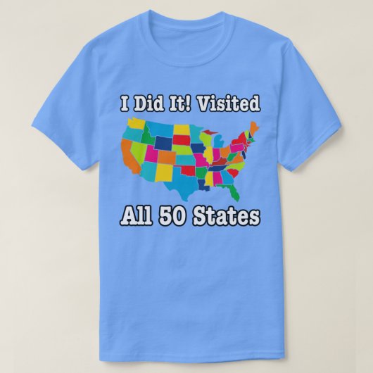 すべての50州の米国の州を訪問 Tシャツ (デザイン正面)