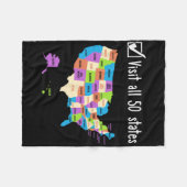 すべての50州ギフトUsaバケットリストにアクセス フリースブランケット (正面(横))