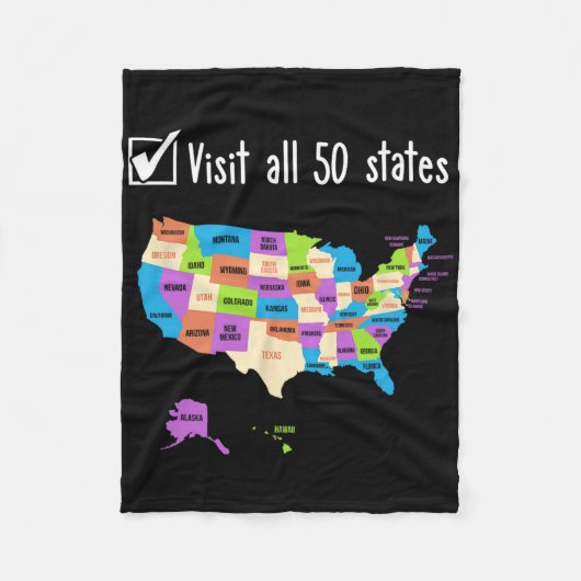 すべての50州ギフトUsaバケットリストにアクセス フリースブランケット (正面)