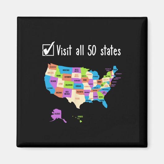 すべての50州ギフトUsaバケットリストにアクセス マグネット (正面)