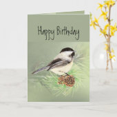 すべての《鳥》アメリカゴガラ鳥のハッピーバースデー カード (黄色い花)