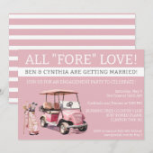 すべての「FORE」愛, ゴルフをテーマにしたエンゲージメント, ウェディング 招待状 (正面/裏面)