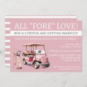 すべての「FORE」愛, ゴルフをテーマにしたエンゲージメント, ブライダル 招待状 (正面/裏面)