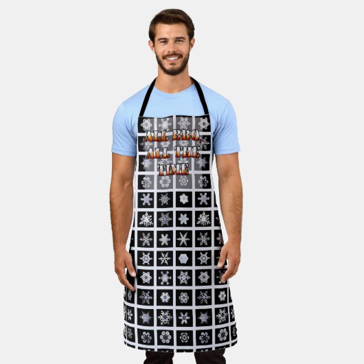 すべてのBBQすべての時間、雪の日エプロン エプロン (着用した状態)
