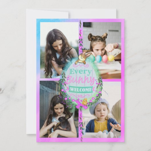 すべてのBunny歓迎イースターフォト シーズンカード (正面)