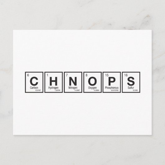 すべてのCHNOPS ポストカード (正面)