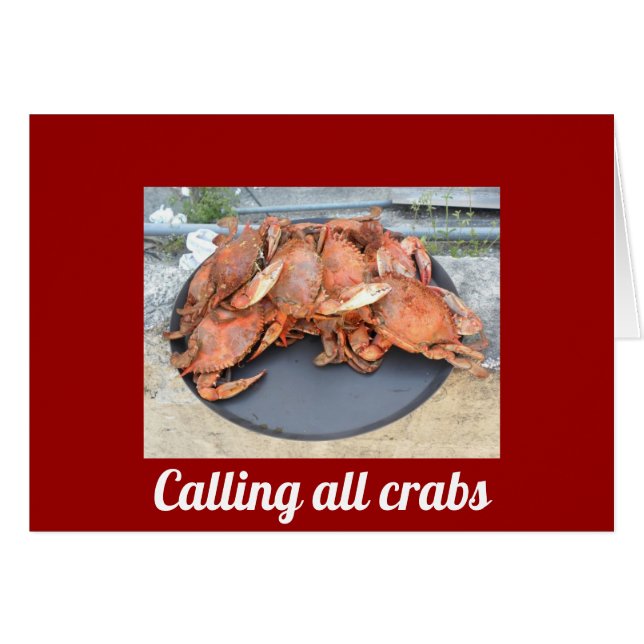**すべてのCRABS**おもしろい誕生日カードの呼び出し (正面横)