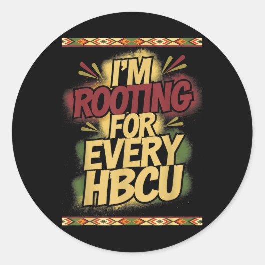 すべてのHBCUを応援しています - 応援サポート ラウンドシール (正面)