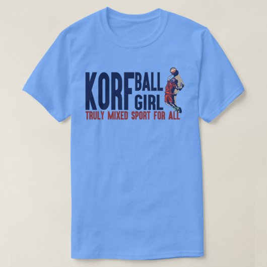 すべてのKorfBall GのためのKorfBall女の子の真に混合スポーツ Tシャツ (デザイン正面)