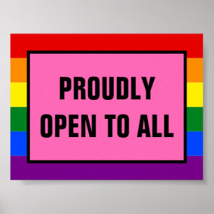 すべてのLGBTの顧客の虹のプライドに得意気に開いた ポスター