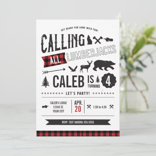 すべてのLumberjacks誕生日パーティーへの招待を呼び出す 招待状 (スタンド正面)