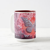 すべてのsipでの自然のtouch: 3Dバタフライマグ ツートーンマグカップ (正面左)