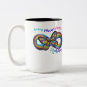すべてのsipに属する – 自閉症パズルマグ ツートーンマグカップ (左)
