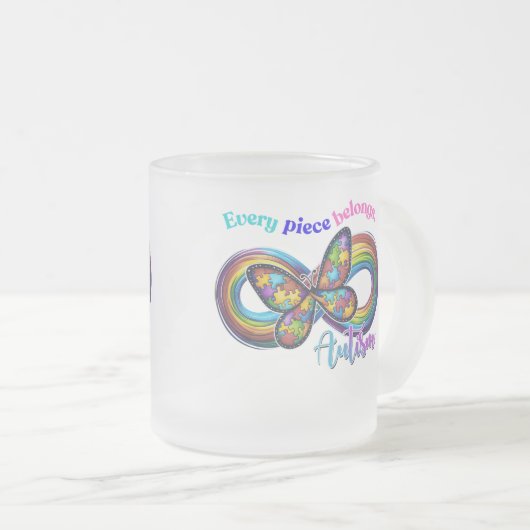すべてのsipに属する – 自閉症パズルマグ フロストグラスマグカップ (正面右)