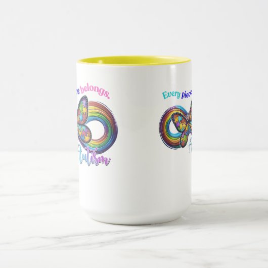 すべてのsipに属する – 自閉症パズルマグ マグカップ (中央)