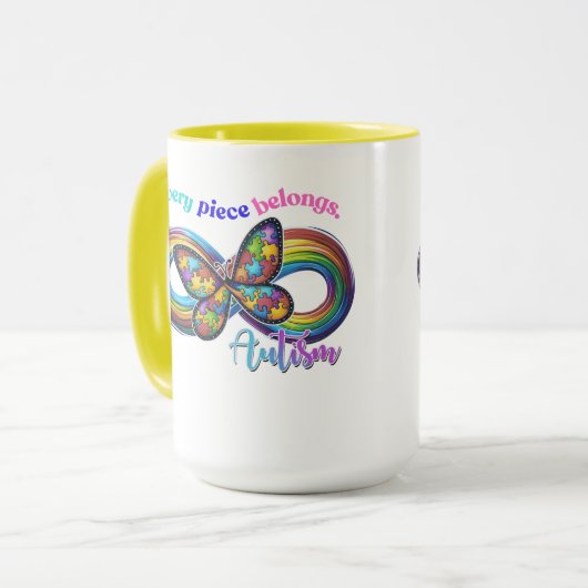 すべてのsipに属する – 自閉症パズルマグ マグカップ (正面左)