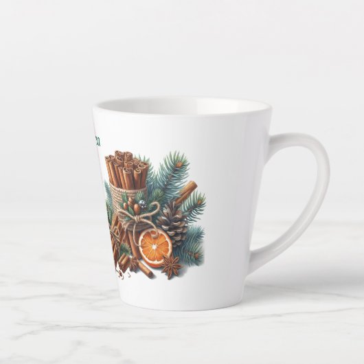 すべてのsip名の暖パーソナライズされたかさ カフェラテマグ (右)