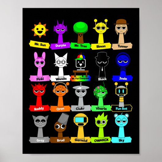 すべてのSprunkiトイズボーイズガールズ誕生日デコレーションSi ポスター (正面)