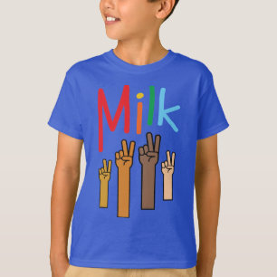すべてのTシャツに対する平和(Kids Regular Fit、Blue) Tシャツ