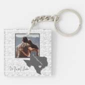 すべてはここから始まった、テキサス州、フォトハートカップル。 キーホルダー (裏面)