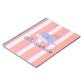 すべてはですクジラ(青、ピンクのストライプ) ノートブック (左側)