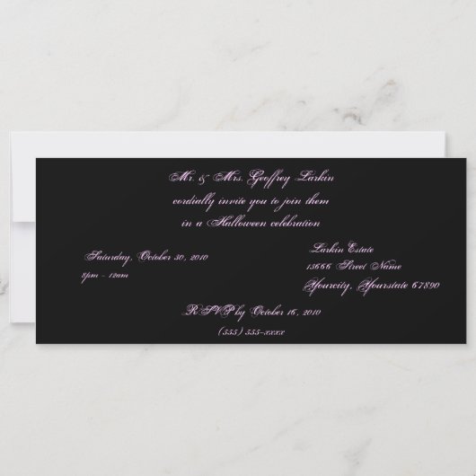 "すべてはイブ"の衣裳のパーティー神聖化します 招待状 (裏面)