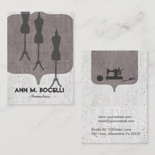 すべてはインディのヴィンテージのマネキンN機械に服を着せました 名刺 (正面/裏面)