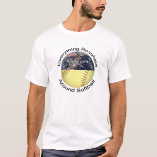 すべてはソフトボールのまわりで回転します Tシャツ