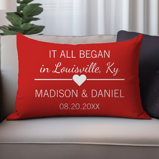 すべてはロマンチックなパーソナライズされたカップルハートから始まった ランバークッション