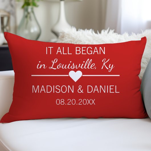 すべてはロマンチックなパーソナライズされたカップルハートから始まった ランバークッション