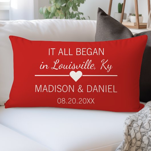 すべてはロマンチックなパーソナライズされたカップルハートから始まった ランバークッション
