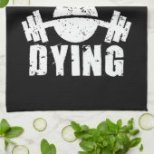 すべては傷つき、私は-おもしろいな体育館のトレーニング死んでいます キッチンタオル (折り畳み)