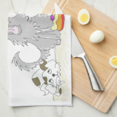 すべては動物の慈善熱狂するな犬の女性に進みます キッチンタオル (四つ折り)