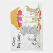 すべては動物の慈善熱狂するな犬の女性に進みます キッチンタオル (縦)