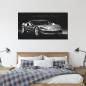 すべては夢から始まる | 高級やる気を起こさせる車 キャンバスプリント (インサイチュ (寝室))