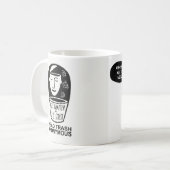すべては源泉の屑の匿名のロゴのマグです コーヒーマグカップ (正面左)