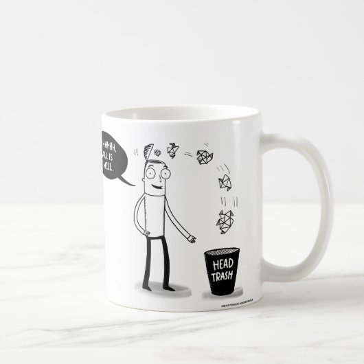すべては源泉の屑の匿名のロゴのマグです コーヒーマグカップ (右)