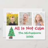 すべては穏やかなクリスマスフォトコラージュではない シーズンカード (正面)