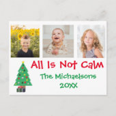 すべては穏やかなクリスマスフォトコラージュではない シーズンポストカード (正面)