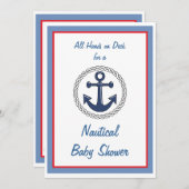すべては航海のなベビーシャワー招待状を渡します 招待状 (正面/裏面)