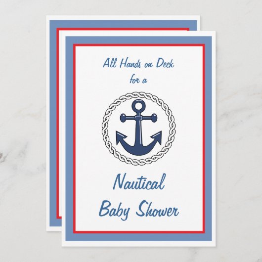 すべては航海のなベビーシャワー招待状を渡します 招待状 (正面/裏面)