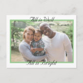 すべては良い、すべては明るい写真のクリスマス ポストカード (正面)