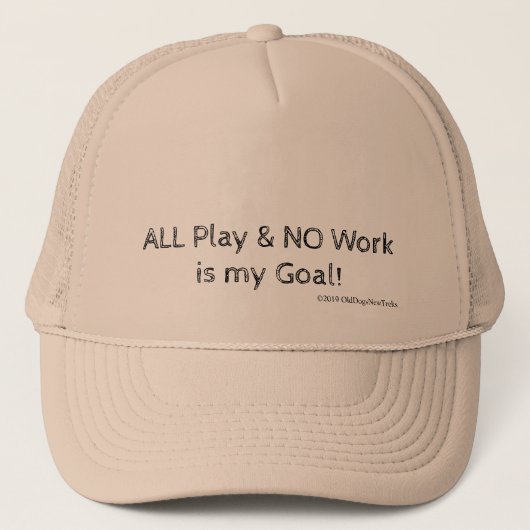 すべては遊びます及び仕事は私のゴールではないです キャップ (正面)