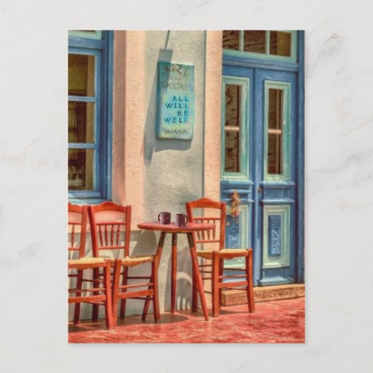 すべては、ギリシャのカフェメニュー郵便はがきよくあります 案内ポストカード (正面)