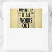 すべてもしがレトロ新聞のタイポグラフを作り出すもの 長方形シール (バッグ)