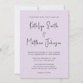 すべてを一つのスクリプモダントのミニマル結婚リスト 招待状 (正面)